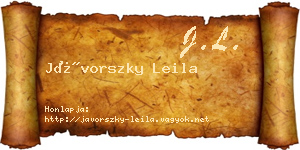 Jávorszky Leila névjegykártya