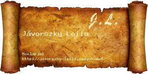 Jávorszky Leila névjegykártya