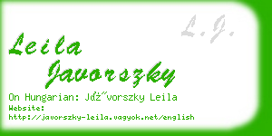 leila javorszky business card